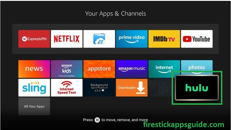 Choose Hulu app from Firestick home screen
