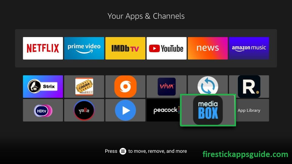 MediaBox under apps & channels on Firestick