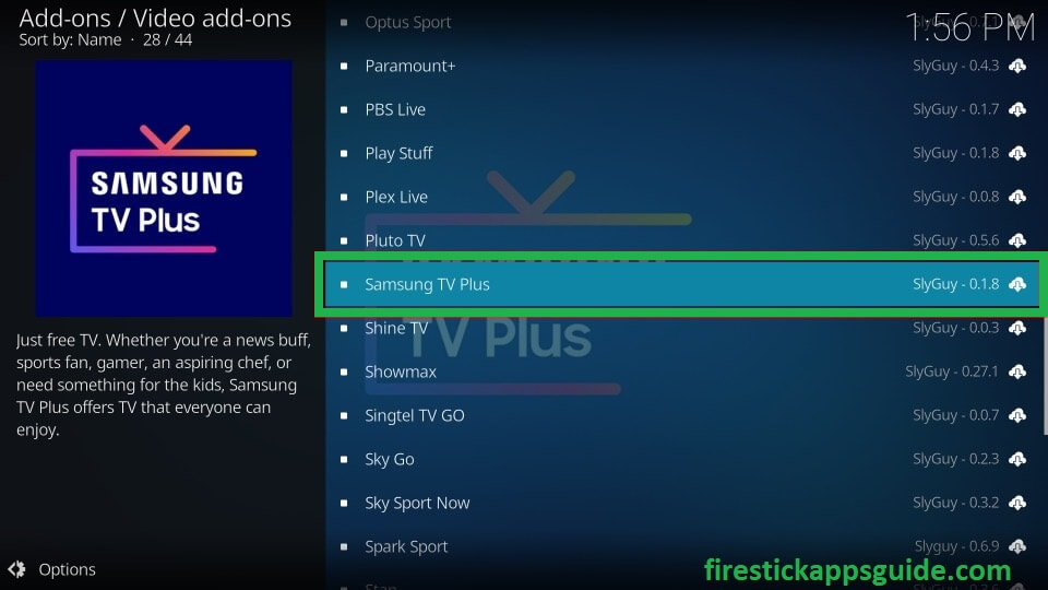 select Samsung TV Plus