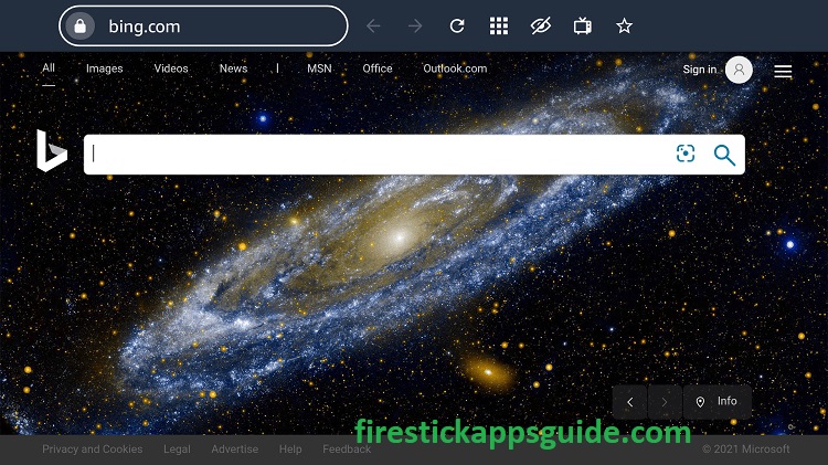  the Bing.com screen