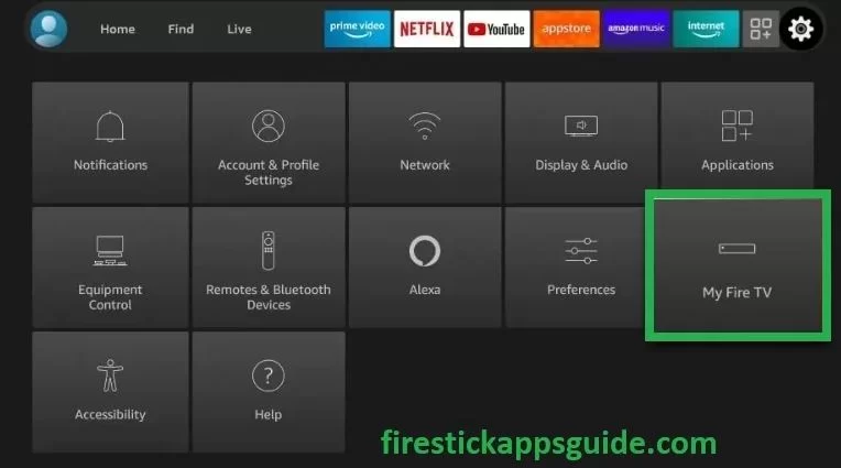 Tap the My Fire TV 