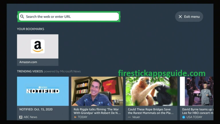 Navigate to URL Field and type the Chive TV URL to stream its content