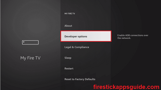 Select Developer Options. TOD on Firestick