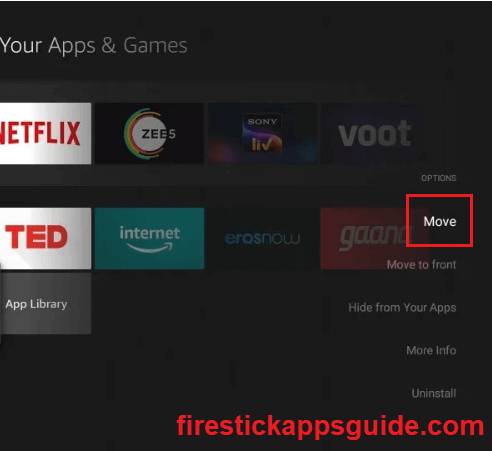Click Move to bring sbs on demand to firestick home screen