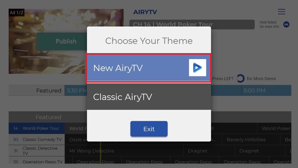  click the New Airy TV 