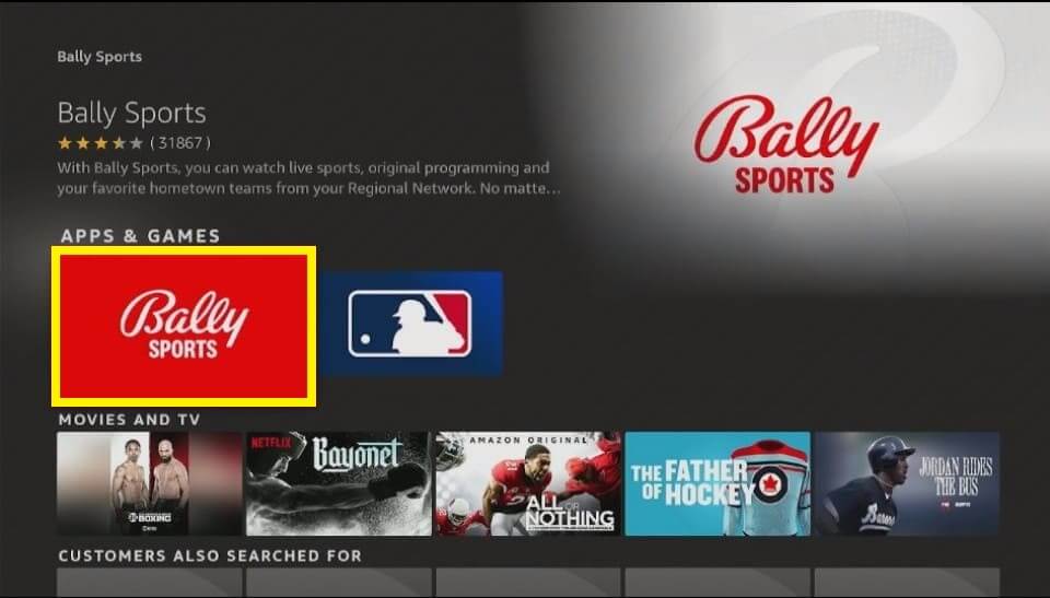 Select Bally Sports on Firestick