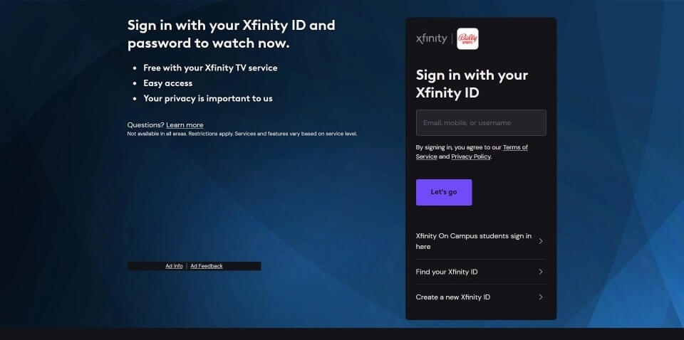 Sign in with TV provider