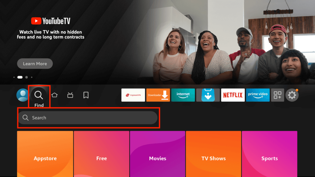 search for Viaplay on the search bar
