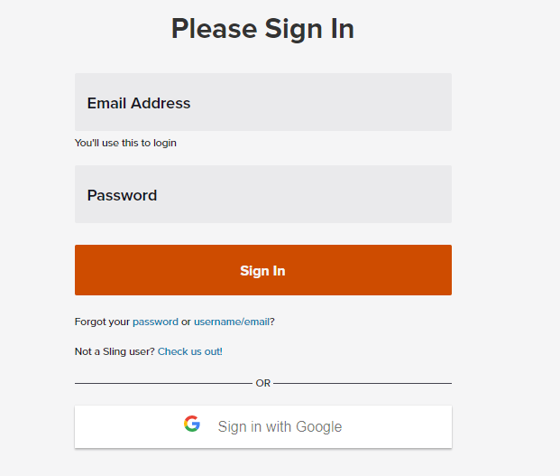Sign in with your Sling TV account