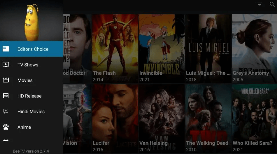 Select your favorite movie from BeeTV 