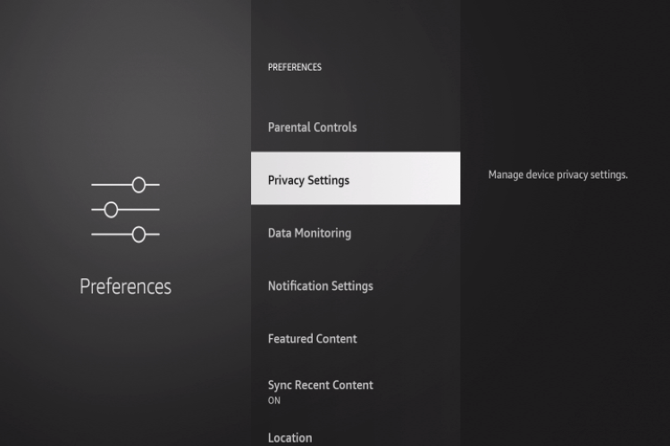 Select Privacy Settings