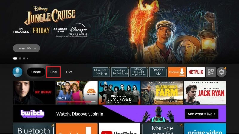 Tap Find and search for Hola VPN on Firestick