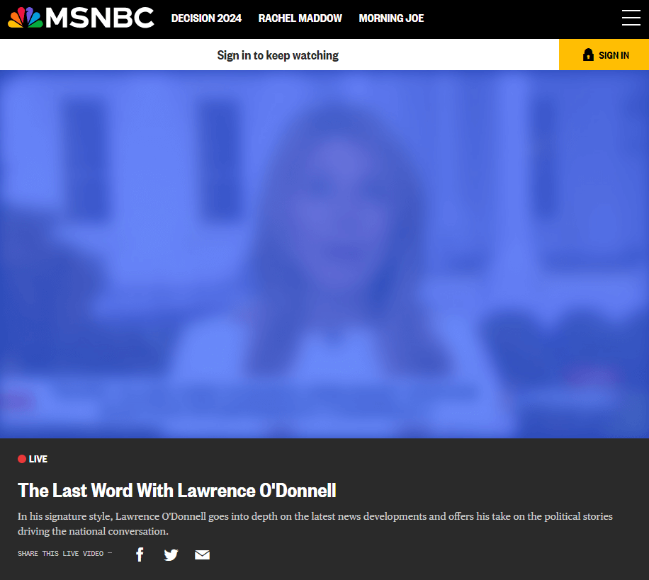 Sign In to MSNBC account 