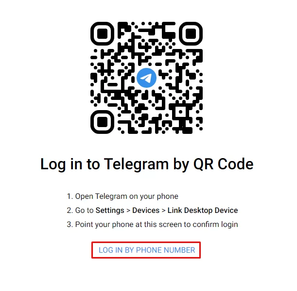 Click Log In by Phone number